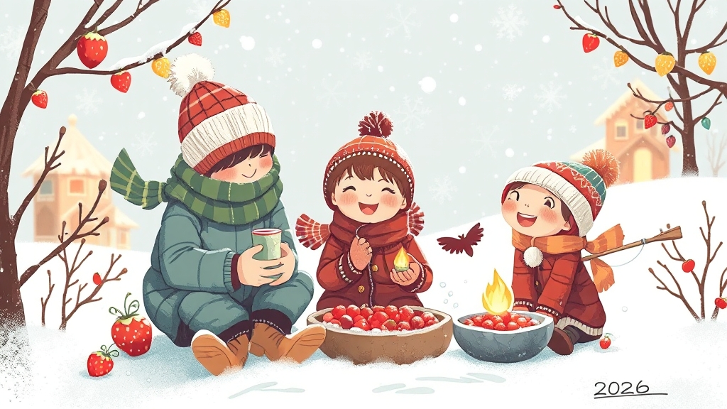 2026년 겨울, 행복한 추억을! (illustration 스타일)
