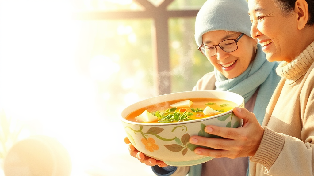 추어탕 사회공헌: 따뜻한 나눔 이야기 (watercolor 스타일)