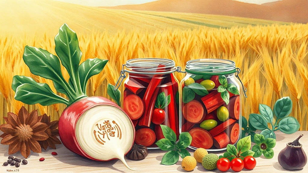 알타리무의 효능과 활용법 (illustration 스타일)