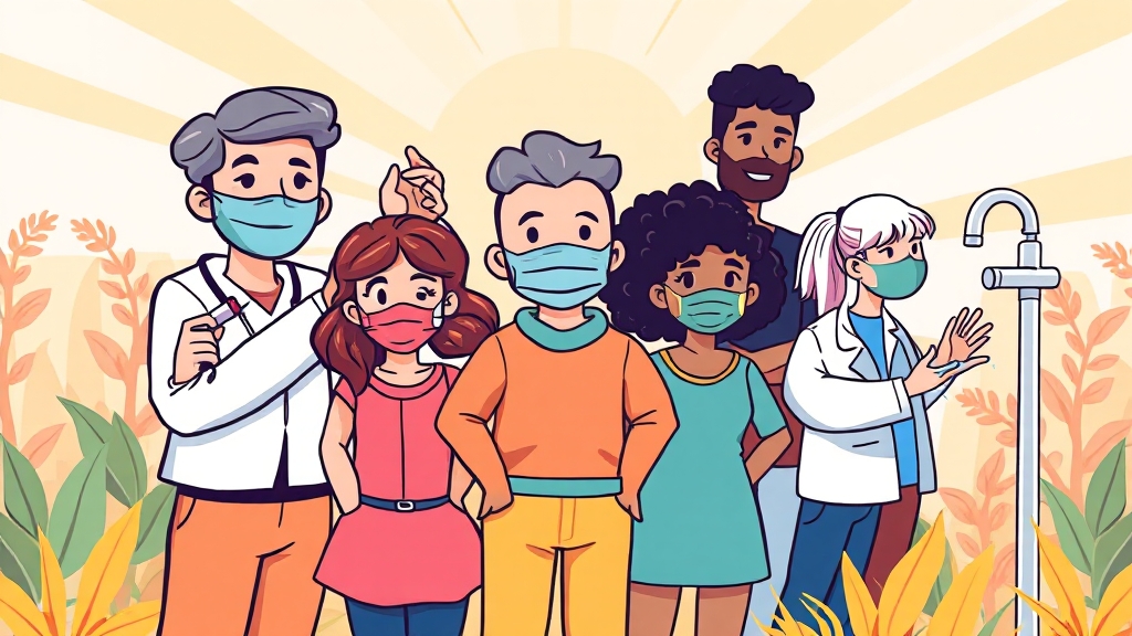 독감 예방, 백신 & 생활 습관 (cartoon 스타일)