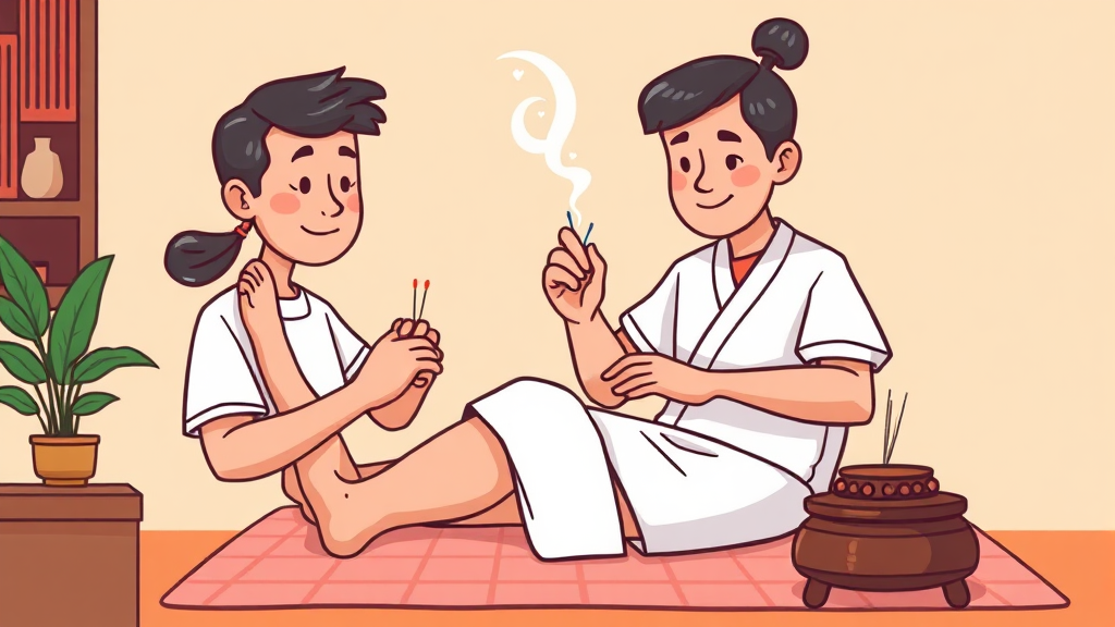 다리 쥐, 한의학적 치료법 (cartoon 스타일)