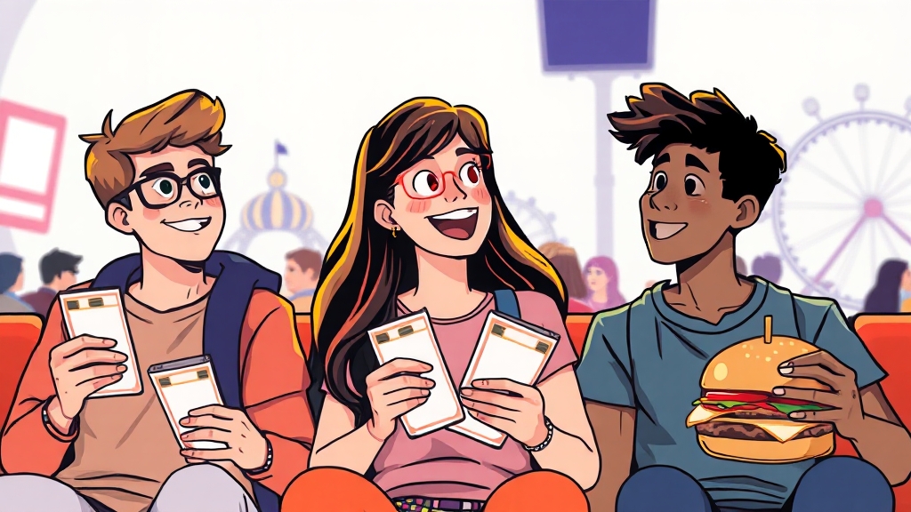 수험표 활용: 교통/문화/외식 할인 (cartoon 스타일)