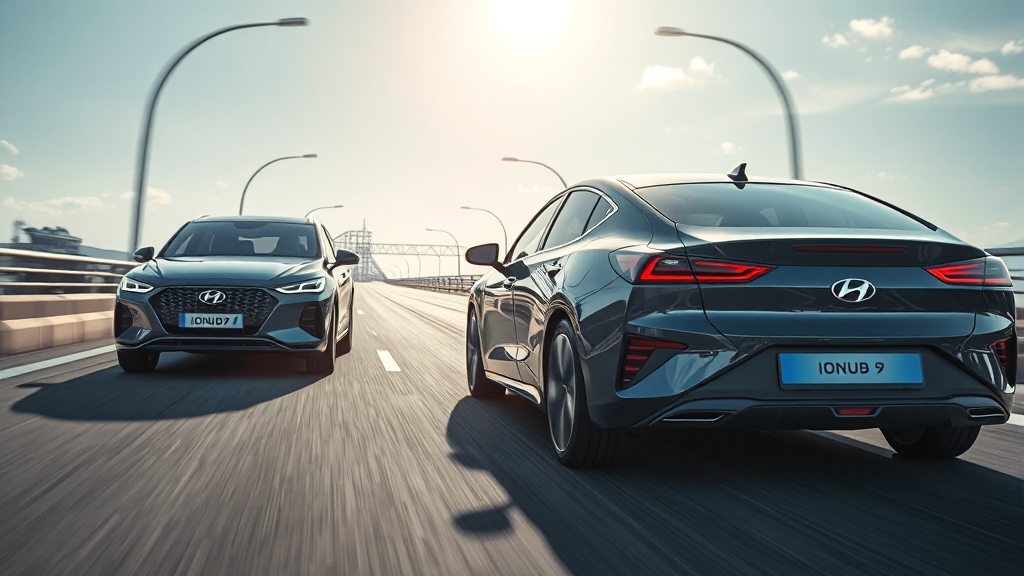 성능 및 주행거리 비교: EV9 vs 경쟁 전기차 (realistic 스타일)