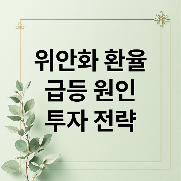 위안화 환율
급등 원인
투자 전략 (위안화 환율 상승)