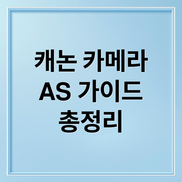 캐논 카메라
AS 가이드
총정리 (캐논 카메라 서비스센터)