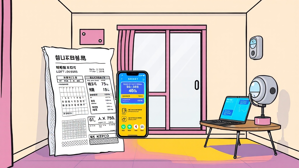 주거 형태별 전기세 조회 팁 (cartoon 스타일)