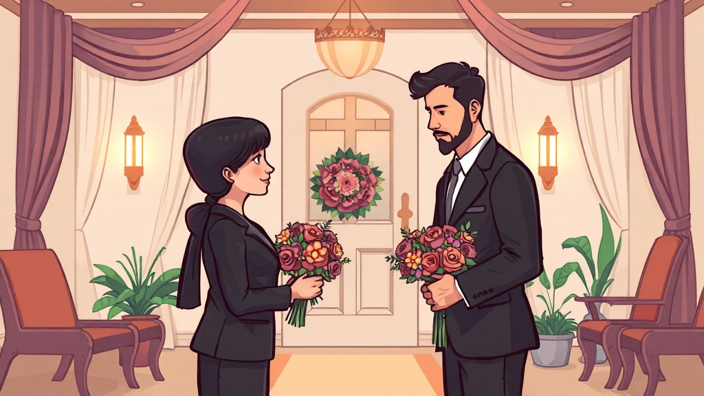 조문 절차, 어떻게 진행될까요? (cartoon 스타일)