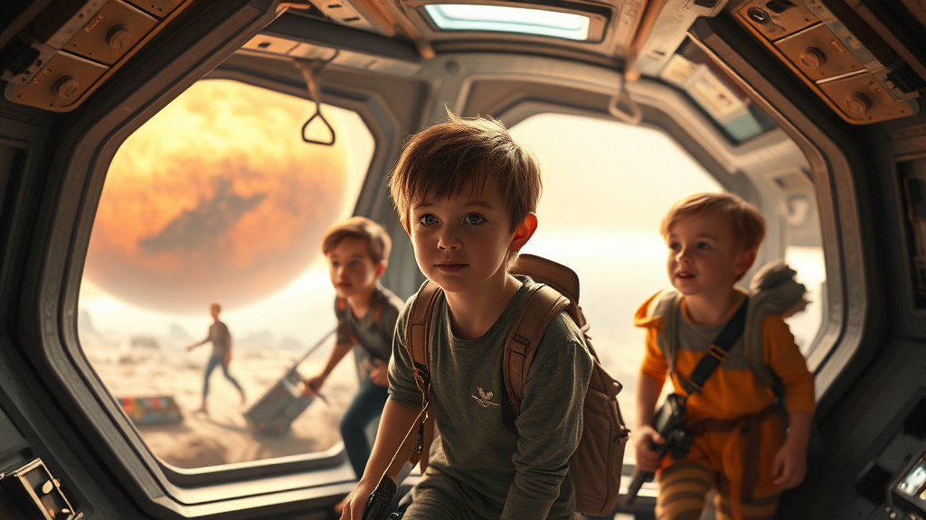 새로운 땅을 찾아가는 여정 (realistic 스타일)