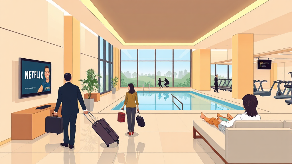 호텔 서비스 & 편의시설 (illustration 스타일)