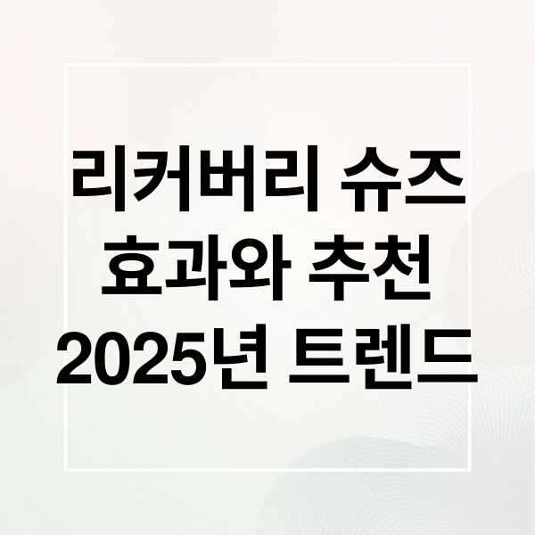 리커버리 슈즈
효과와 추천
2025년 트렌드 (리커버리 슈즈 추천 효과)