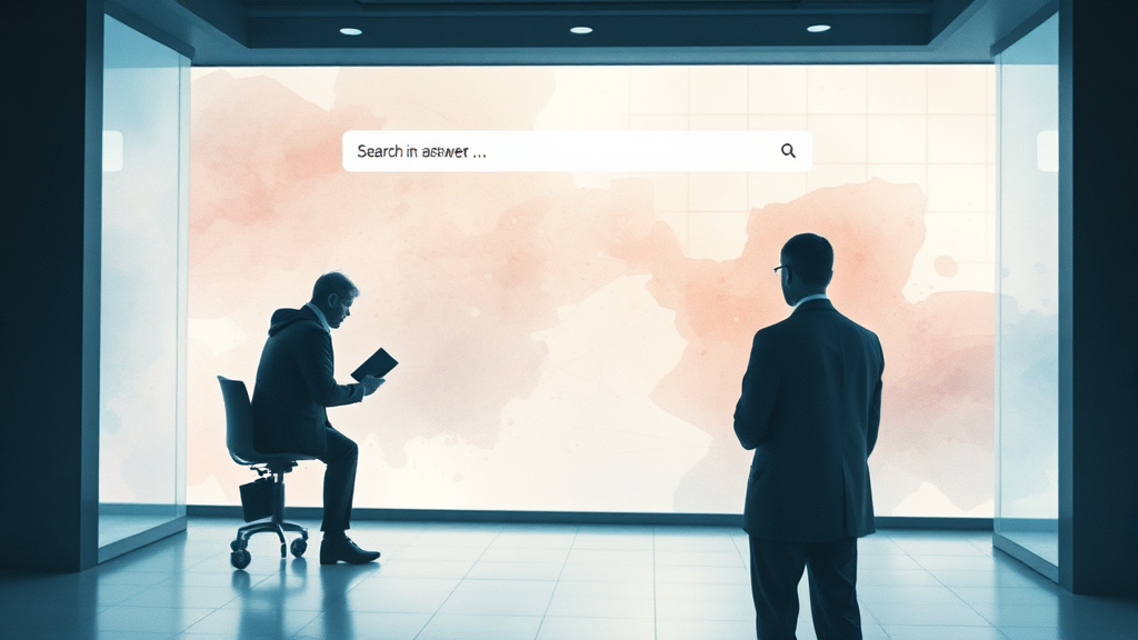 AI 검색, 기존 SEO 전략의 한계와 새로운 접근 (watercolor 스타일)