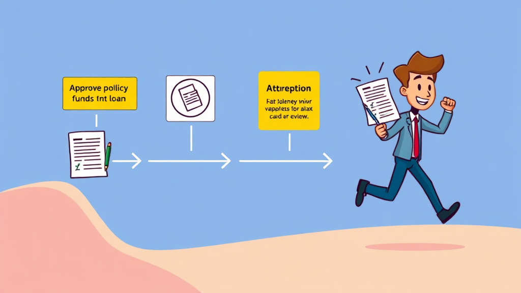 정책자금 심사 및 절차, 성공적인 승인을 위한 가이드 (cartoon 스타일)
