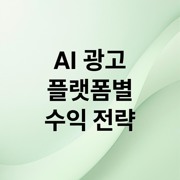 AI 광고
플랫폼별
수익 전략 (유튜브 광고 넷플릭스 틱톡 경쟁)