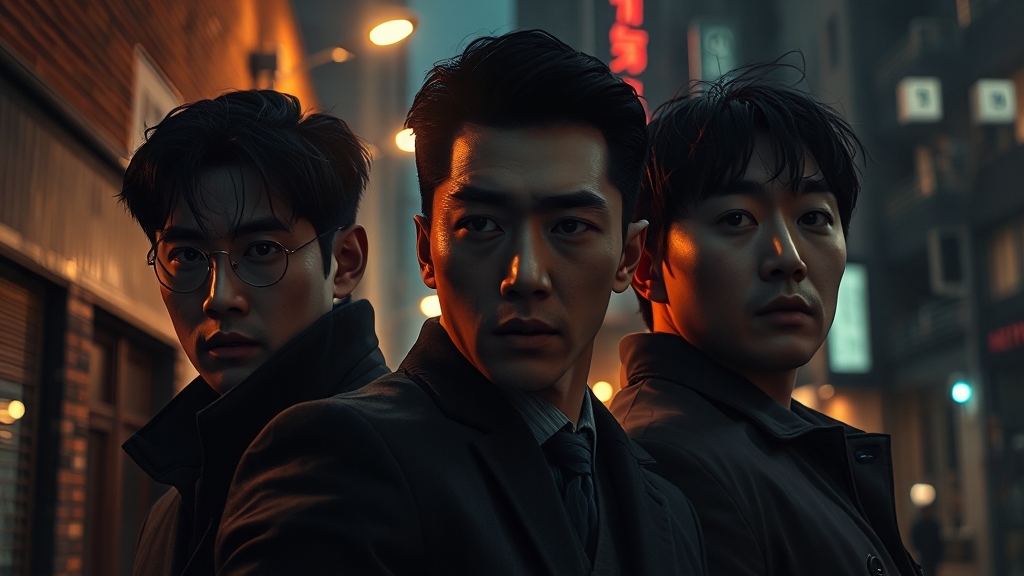 ‘광장’의 매력적인 출연진 (realistic 스타일)