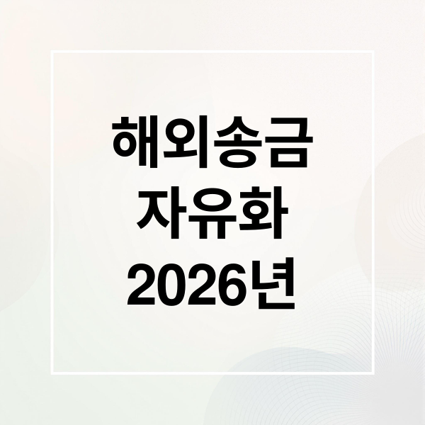 해외송금
자유화
2026년 (2026년 해외송금 자유화)
