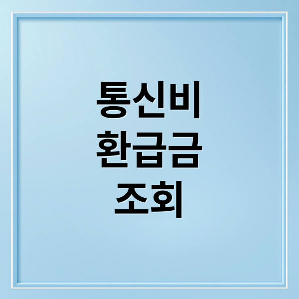 통신비
환급금
조회 (통신비 환급금 조회)