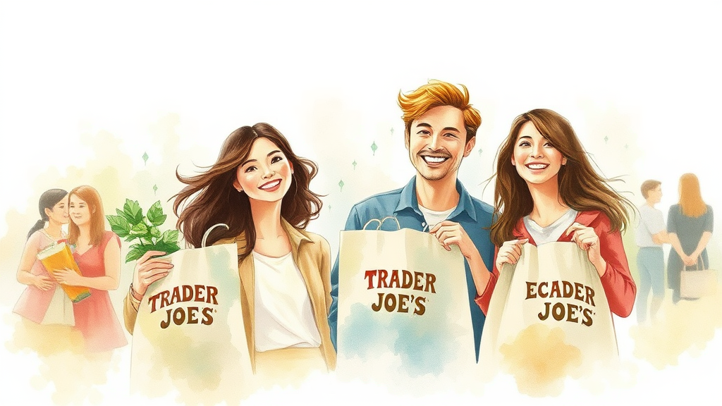 트레이더 조 에코백, 친환경 소비의 시작 (watercolor 스타일)