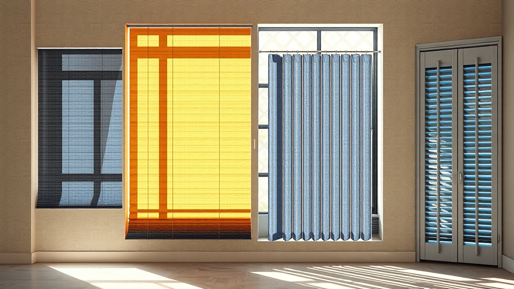 블라인드 종류별 특징 비교 (realistic 스타일)