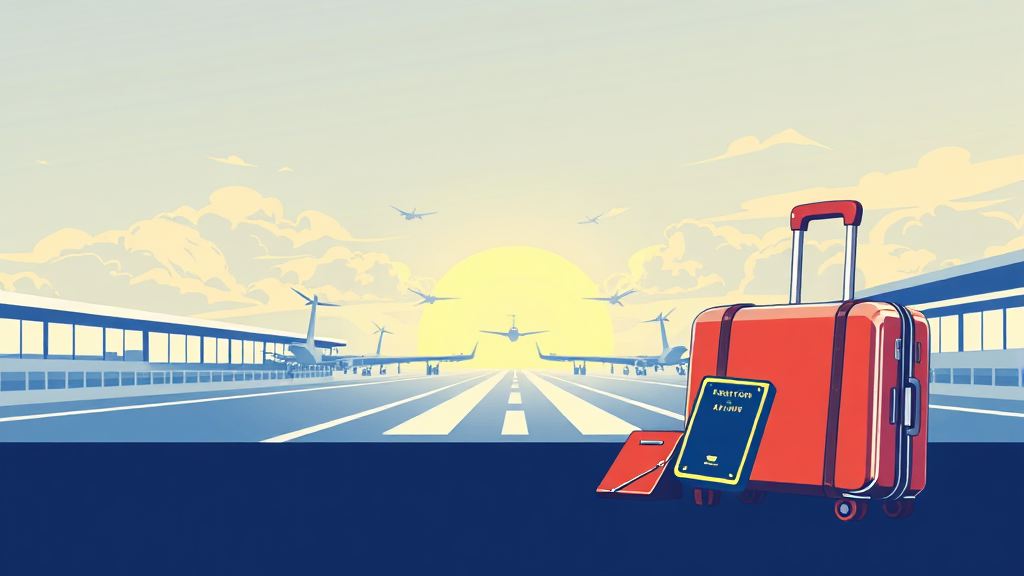 출국 당일: 공항에서 헤매지 않기! (illustration 스타일)