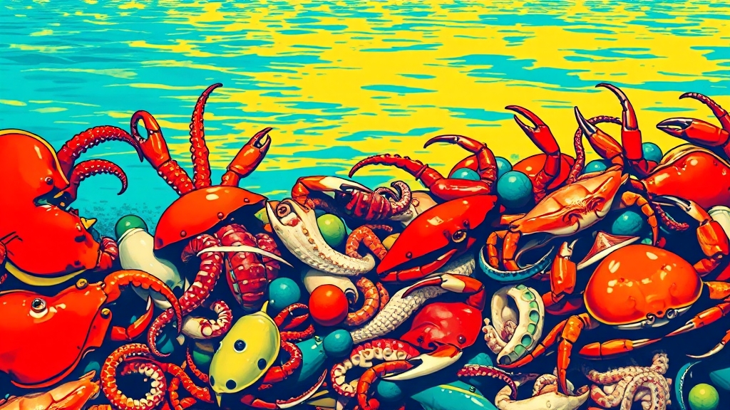 5월 제철 해산물 Best 4 (popart 스타일)