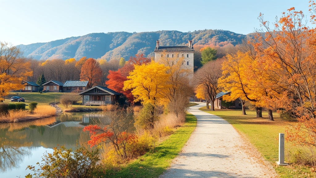 가평 단풍 여행 추천 동선 (realistic 스타일)