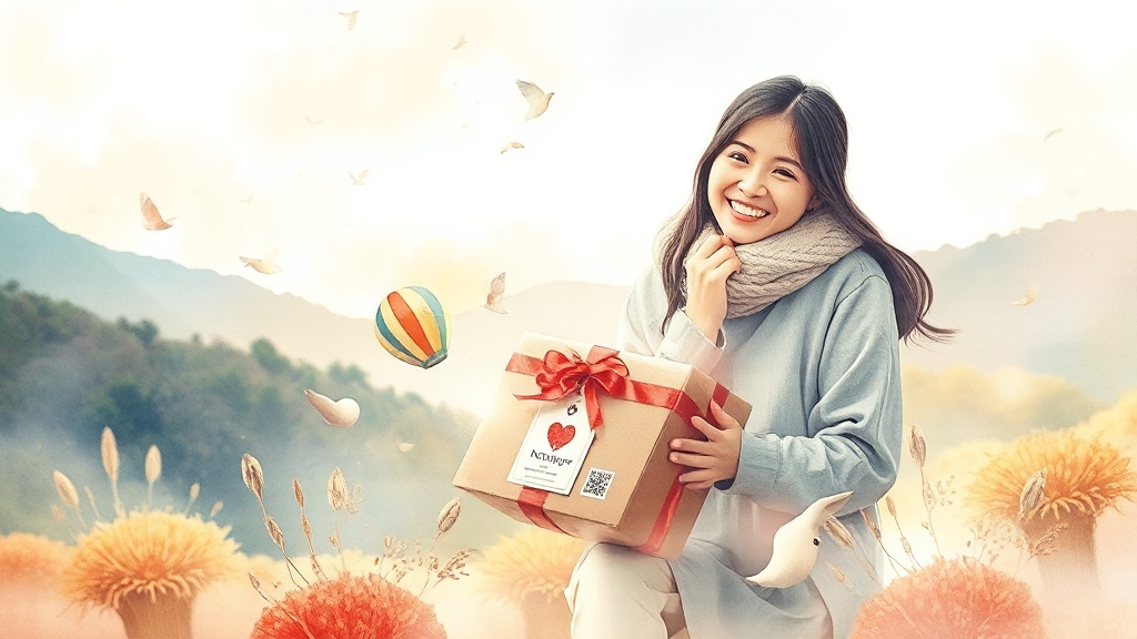 답례품 선택 및 수령 방법 (watercolor 스타일)