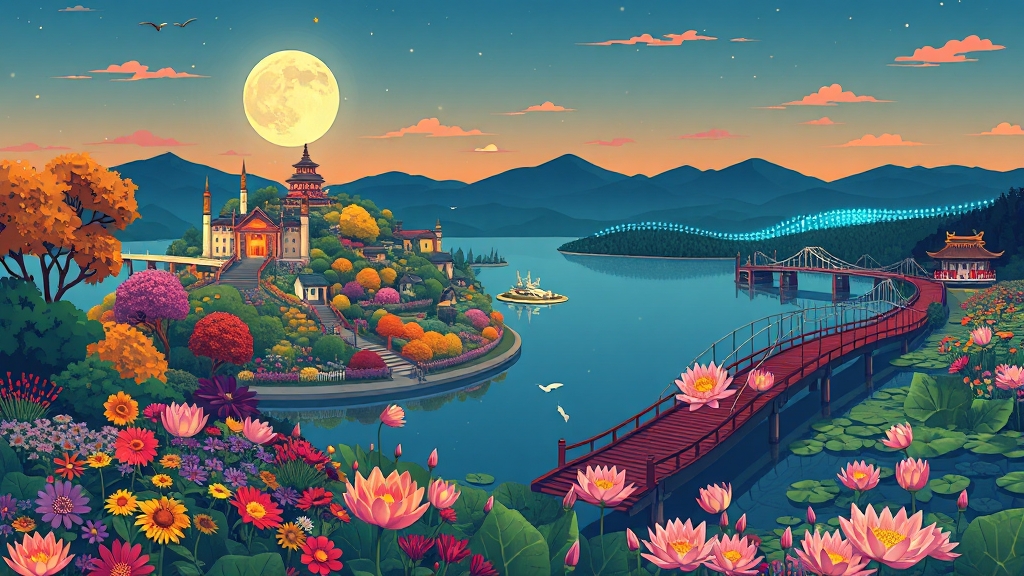 미르섬 방문 후기 및 여행 정보 (illustration 스타일)