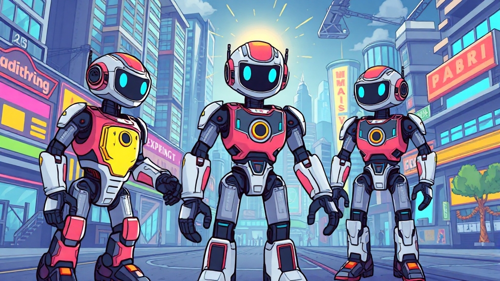 휴머노이드 로봇 관련 기술 분석 (cartoon 스타일)