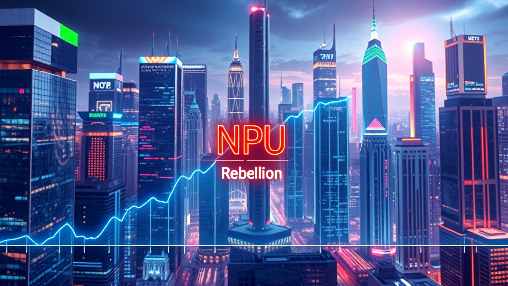 NPU 시장 전망과 리벨리온 (realistic 스타일)