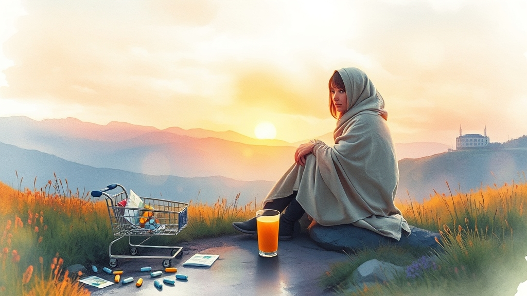비타민D, 주의해야 할 점은 무엇일까요? (watercolor 스타일)