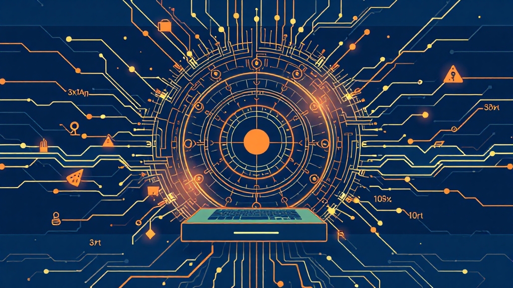 양자역학 실생활 응용: 양자 컴퓨터와 양자 통신 (illustration 스타일)