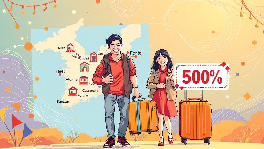 참여 숙박 시설 및 추천 지역 (illustration 스타일)