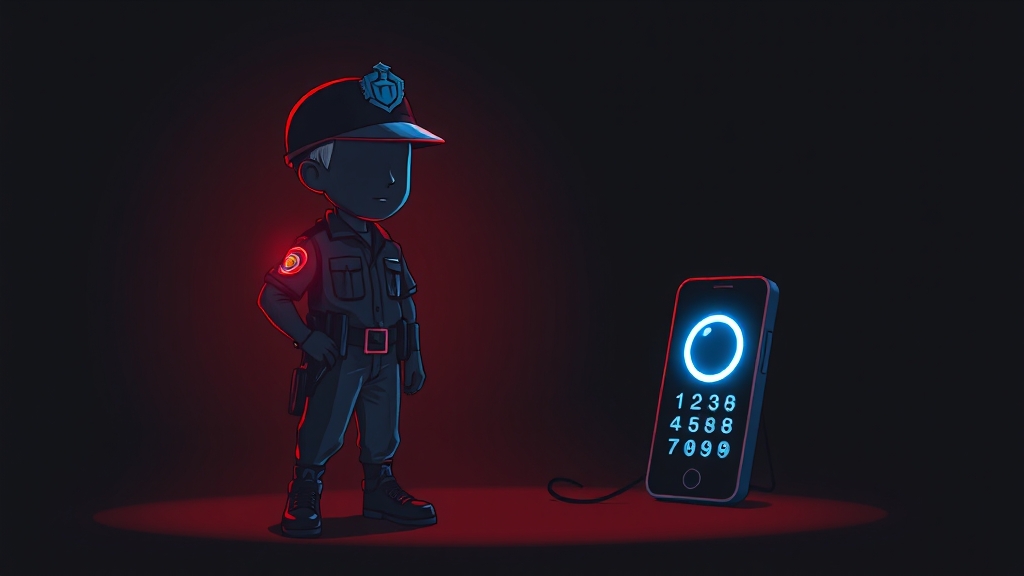 발신번호 추적 및 신고 (cartoon 스타일)