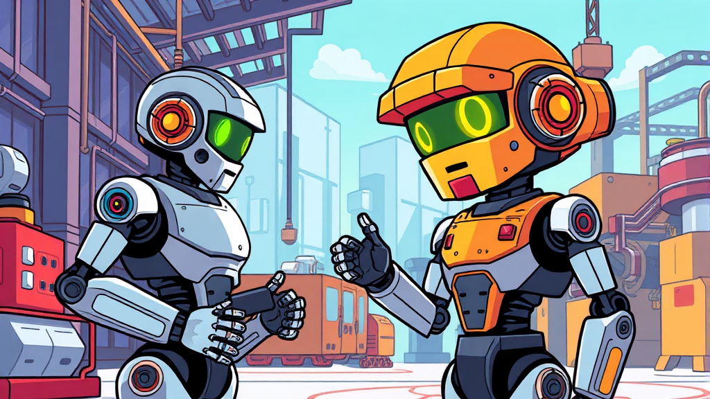 휴머노이드 및 지능형 로봇의 현실화 단계 (cartoon 스타일)