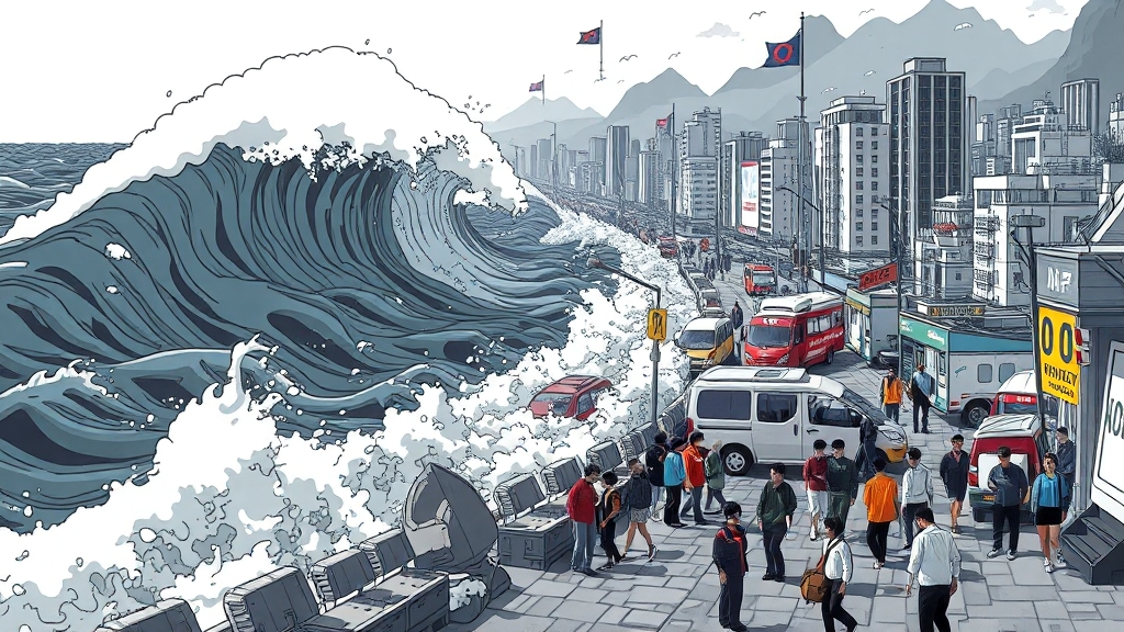 한국 남해안 영향 분석 (cartoon 스타일)