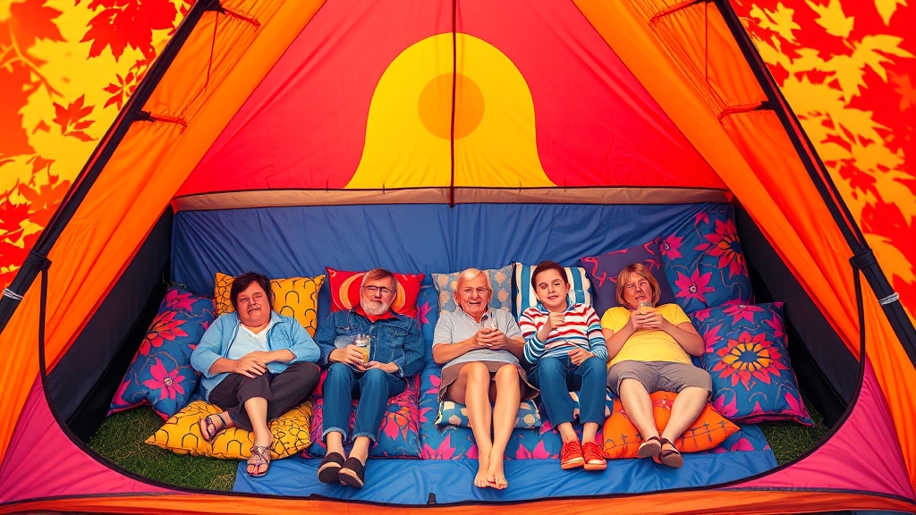 텐트 캠핑 장점과 단점 (popart 스타일)