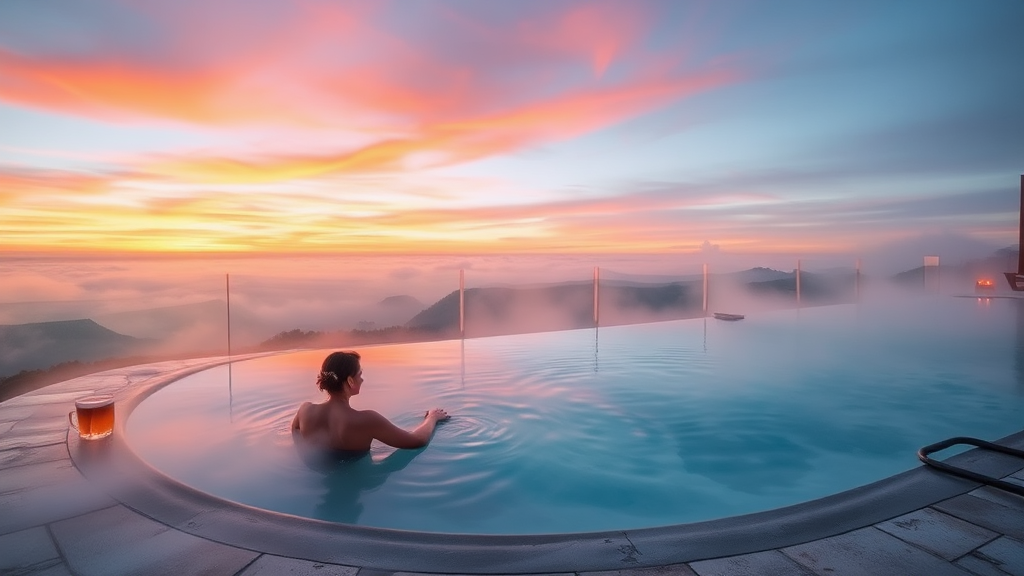 온천 시설 완벽 분석 (watercolor 스타일)