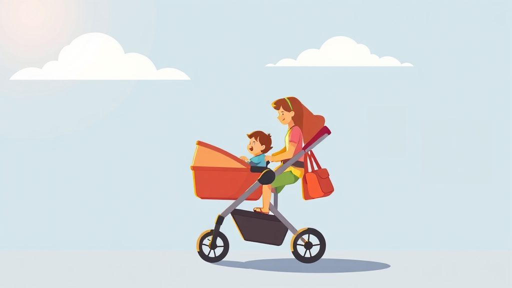 주행감과 휴대성: 외출 시 얼마나 편리할까? (illustration 스타일)