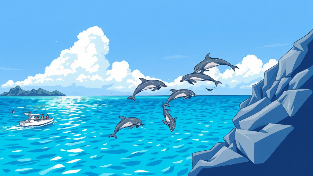 괌 돌핀투어 개요 (illustration 스타일)