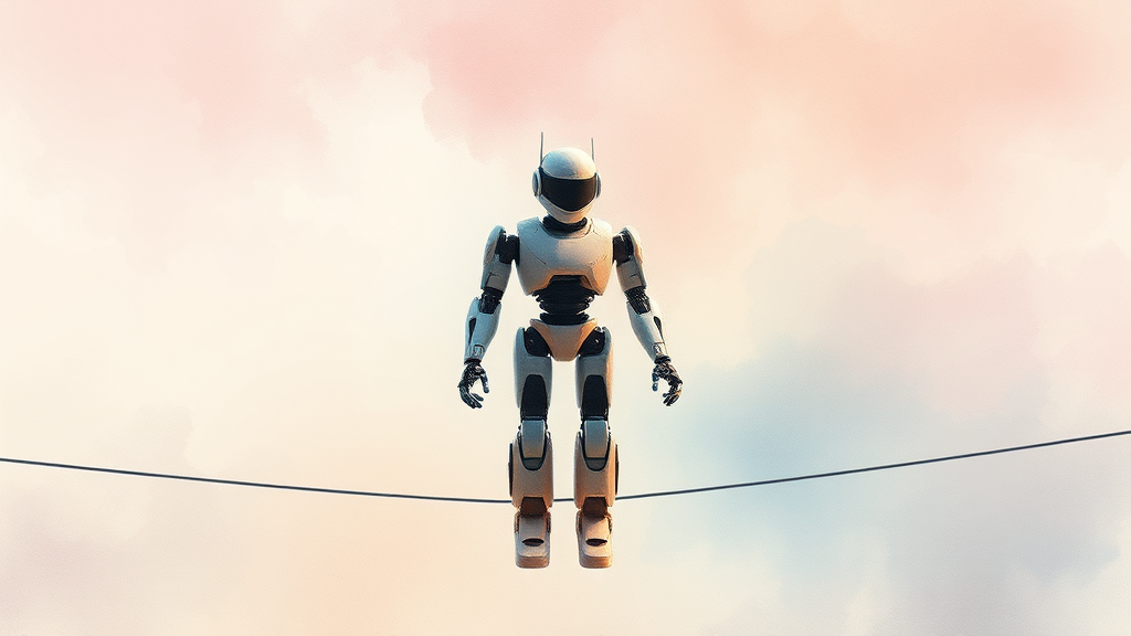 휴림로봇 투자 시 리스크 요인 (watercolor 스타일)