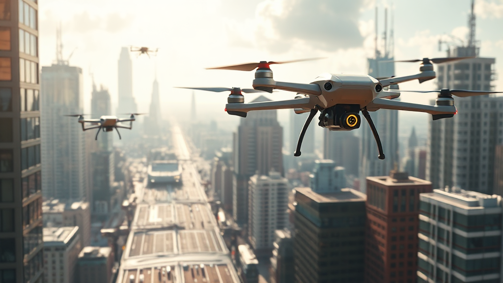 드론, 우리의 삶을 어떻게 바꿀 것인가? (realistic 스타일)