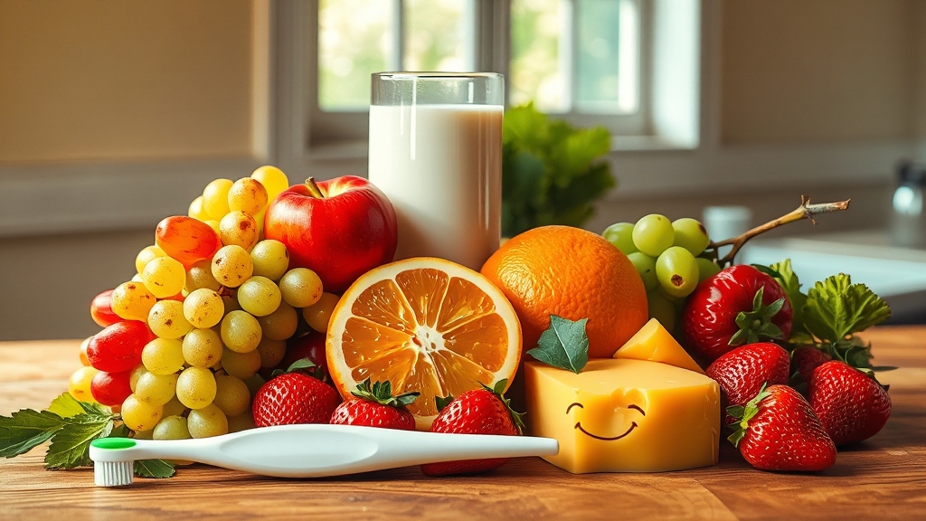 잇몸 강화 식단 & 영양소 (realistic 스타일)