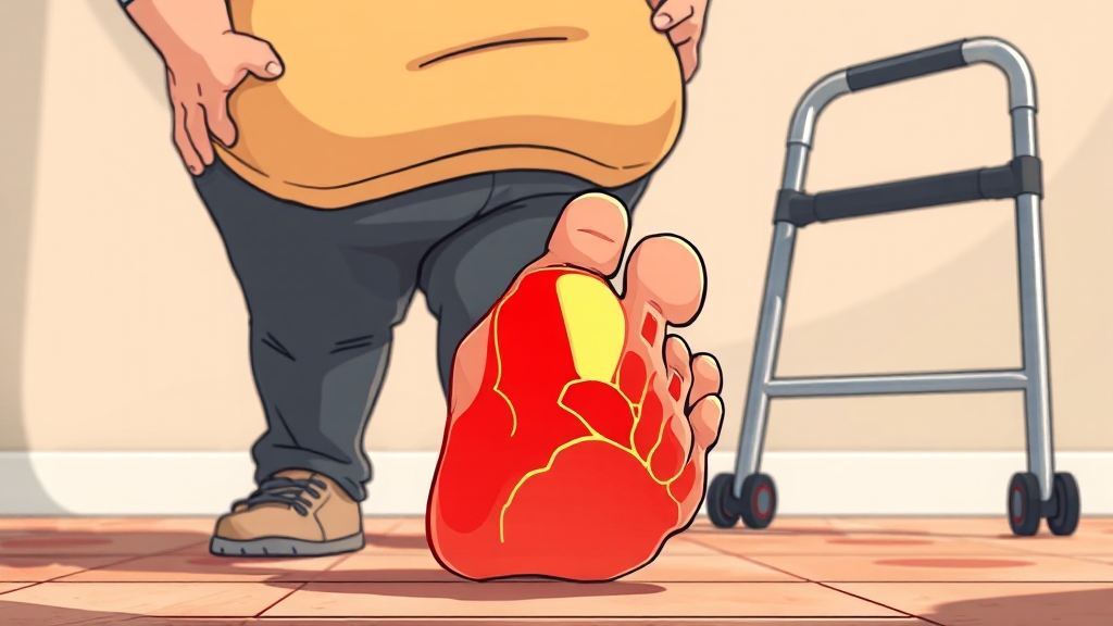 족저근막염 주요 원인 (cartoon 스타일)