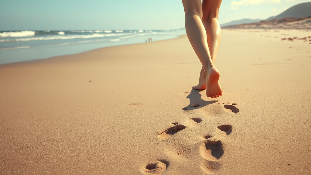 맨발 걷기 코스 안내 (realistic 스타일)