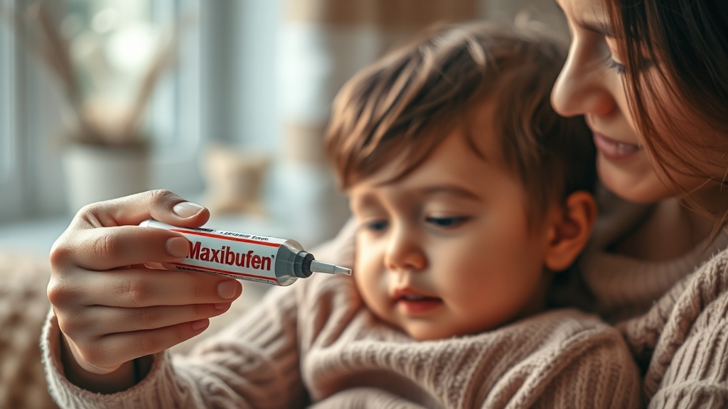 맥시부펜 복용량: 우리 아이는 얼마나? (realistic 스타일)