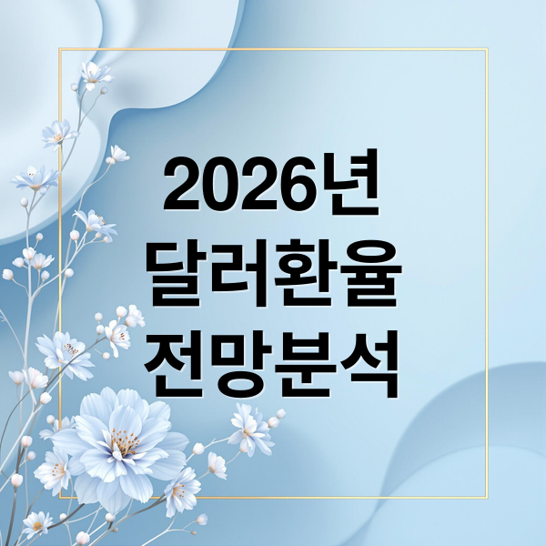 2026년
달러환율
전망분석 (2026년 달러 환율 전망)
