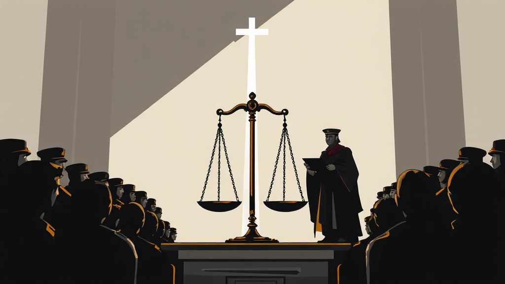 내란죄 관련 사법 개혁 추진 (illustration 스타일)