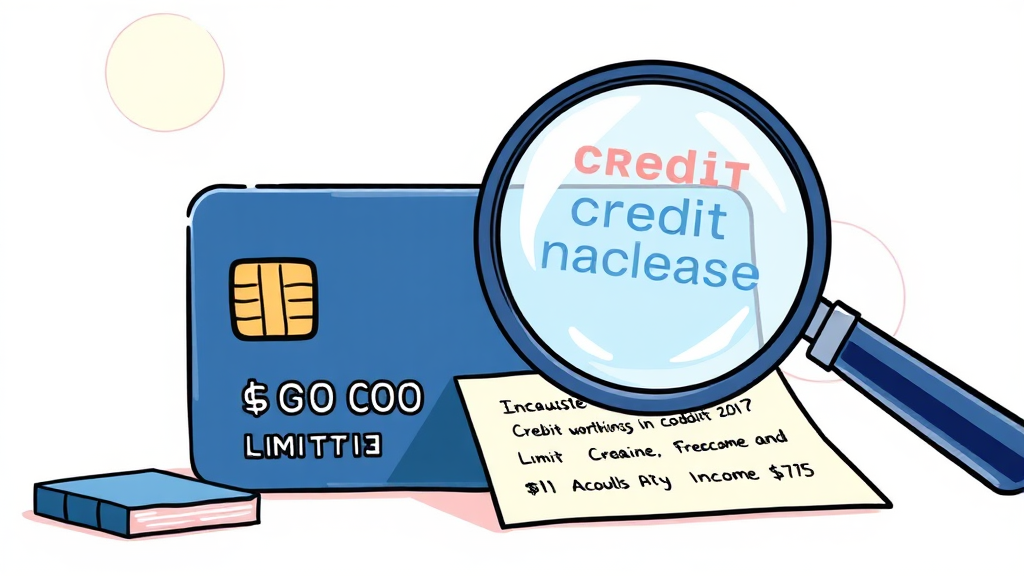 한도 상향, 심사 기준은? (cartoon 스타일)