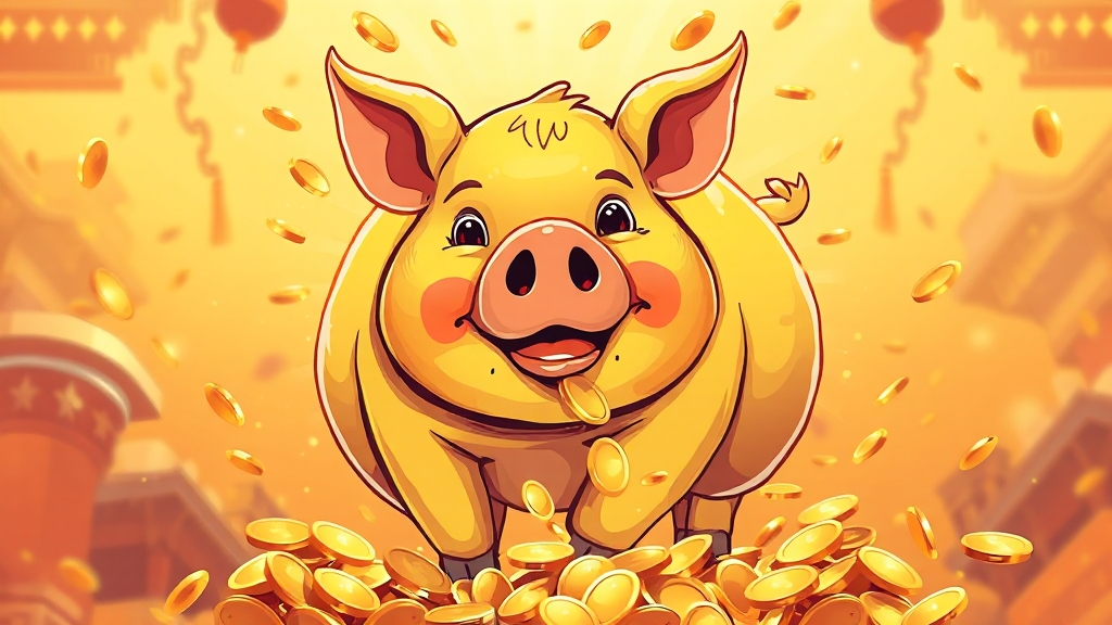 돼지꿈, 행운의 상징 (illustration 스타일)