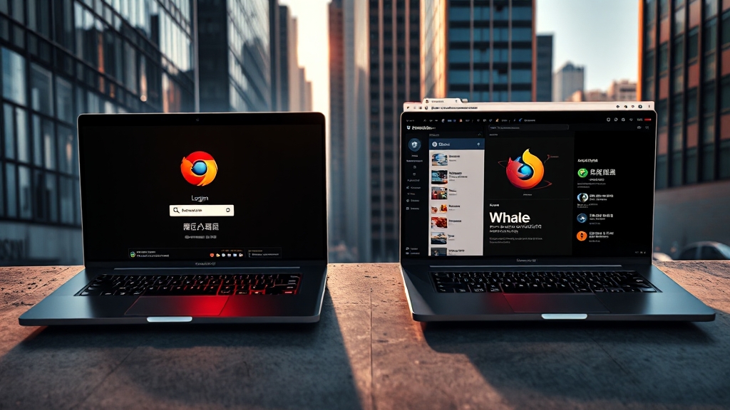 웨일 vs 크롬: 기본 기능 비교 (realistic 스타일)